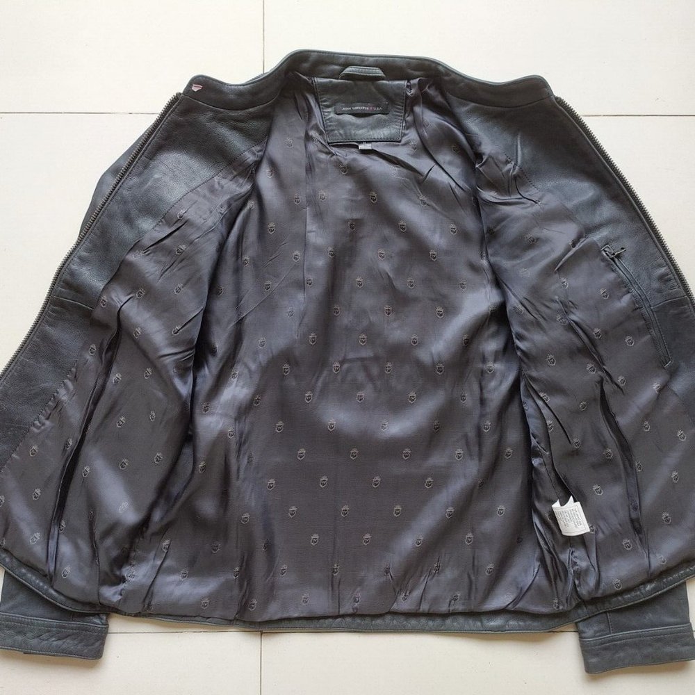 JOHN VARVATOS STAR USA BAND COLLAR LEATHER JACKET - Picture 6 of 10